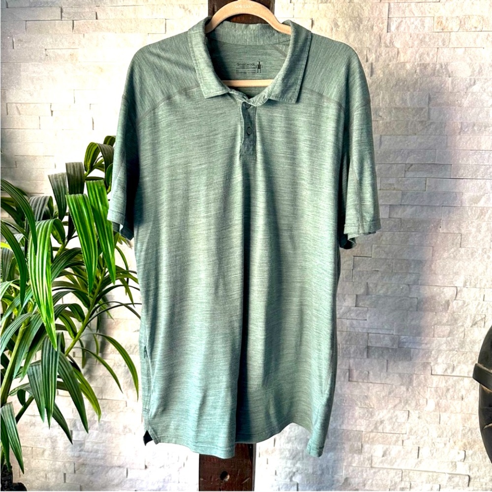 Smartwool Light Green Merino Sport 150 Wool Lightweight Polo Size XL